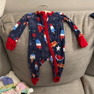 LITTLE SLEEPIES Patriot 4th of July Baby Onesie with Red White and Blue Accents
